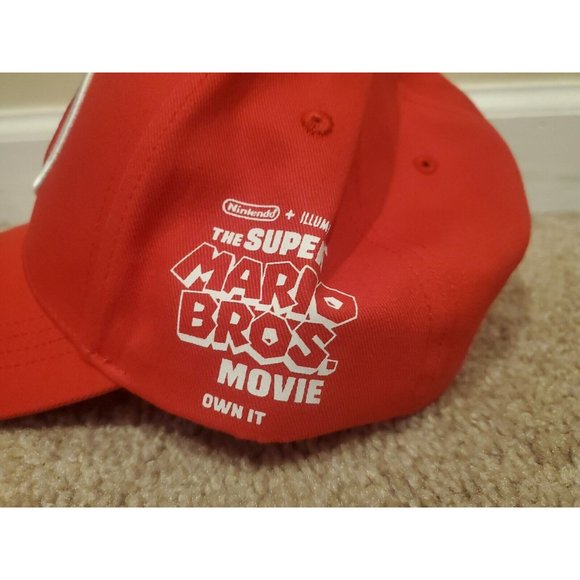 Super Mario Bros. Movie Mario Hat Adjustable Snapback Promo, Red (New) - Picture 2 of 4